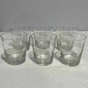 Pan Am Glasses Jet Clipper 1965 Inaugural Flight NY To Port-A-Prince Set Of 6